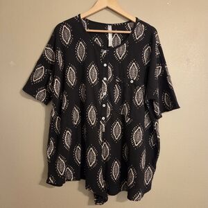 FREE PEOPLE | INTIMATELY FREE Black Geometric Aztec Print Romber Pj's Swim Cover